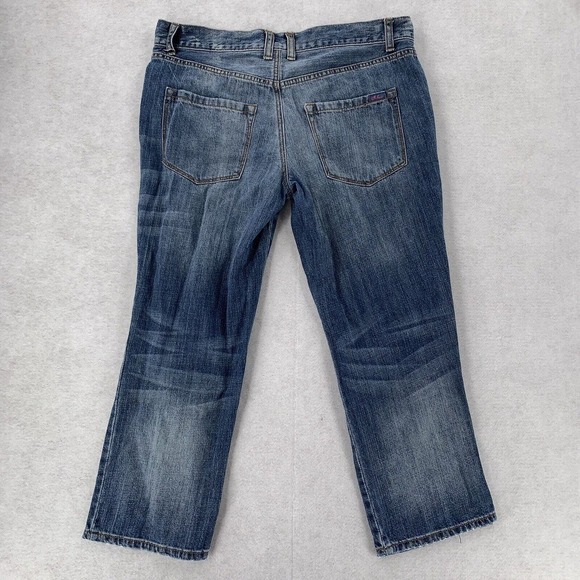 Womens I Love Ronson Medium Wash Bootcut Distressed Cropped Denim Jeans Size 10 - Picture 2 of 10